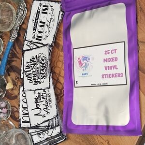 25 Count Mixed Vinyl Stickers Handmade